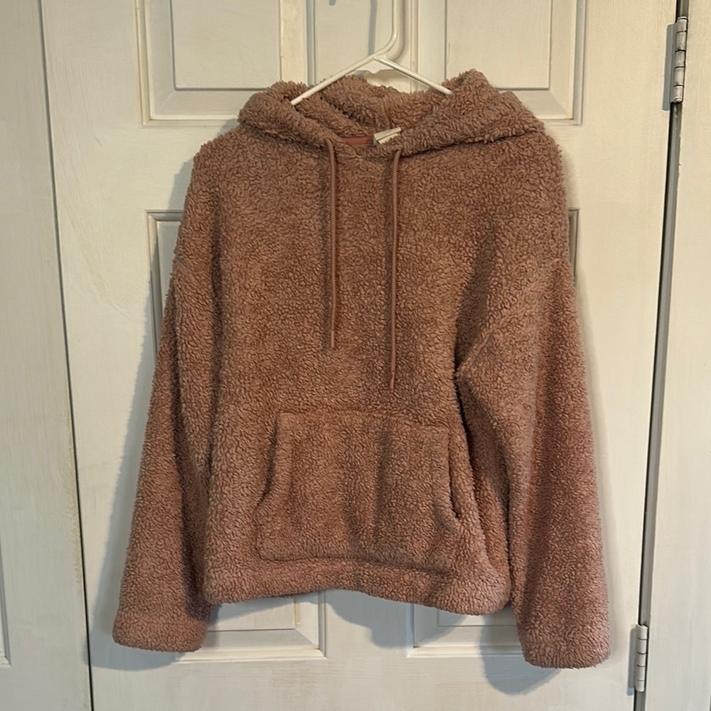 H&M Pink Sherpa Hoodie size XS
